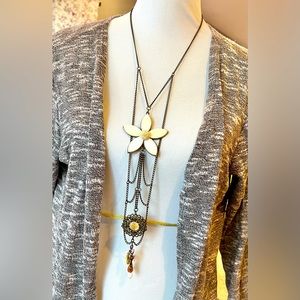 Vintage Style One of a Kind Handmade Necklace Long With Pendants